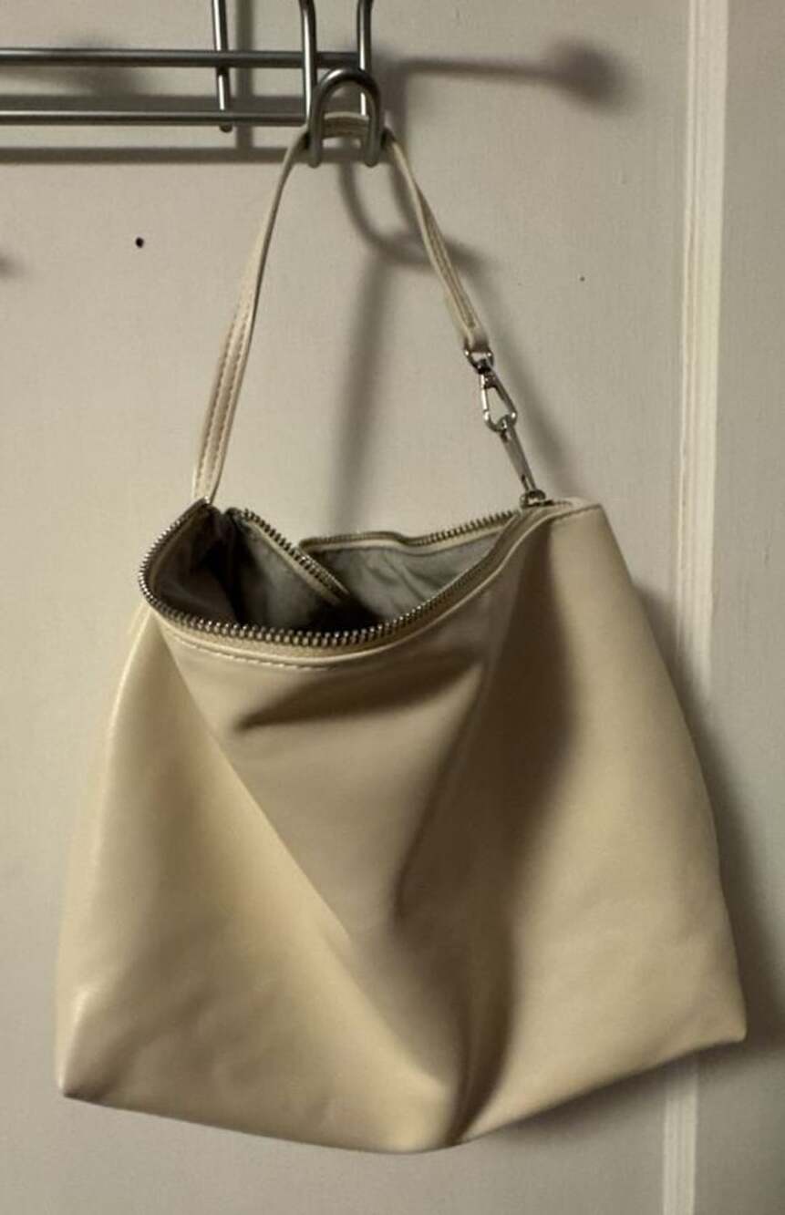 Sincerely Jules Cream Vegan Leather Hobo Bag